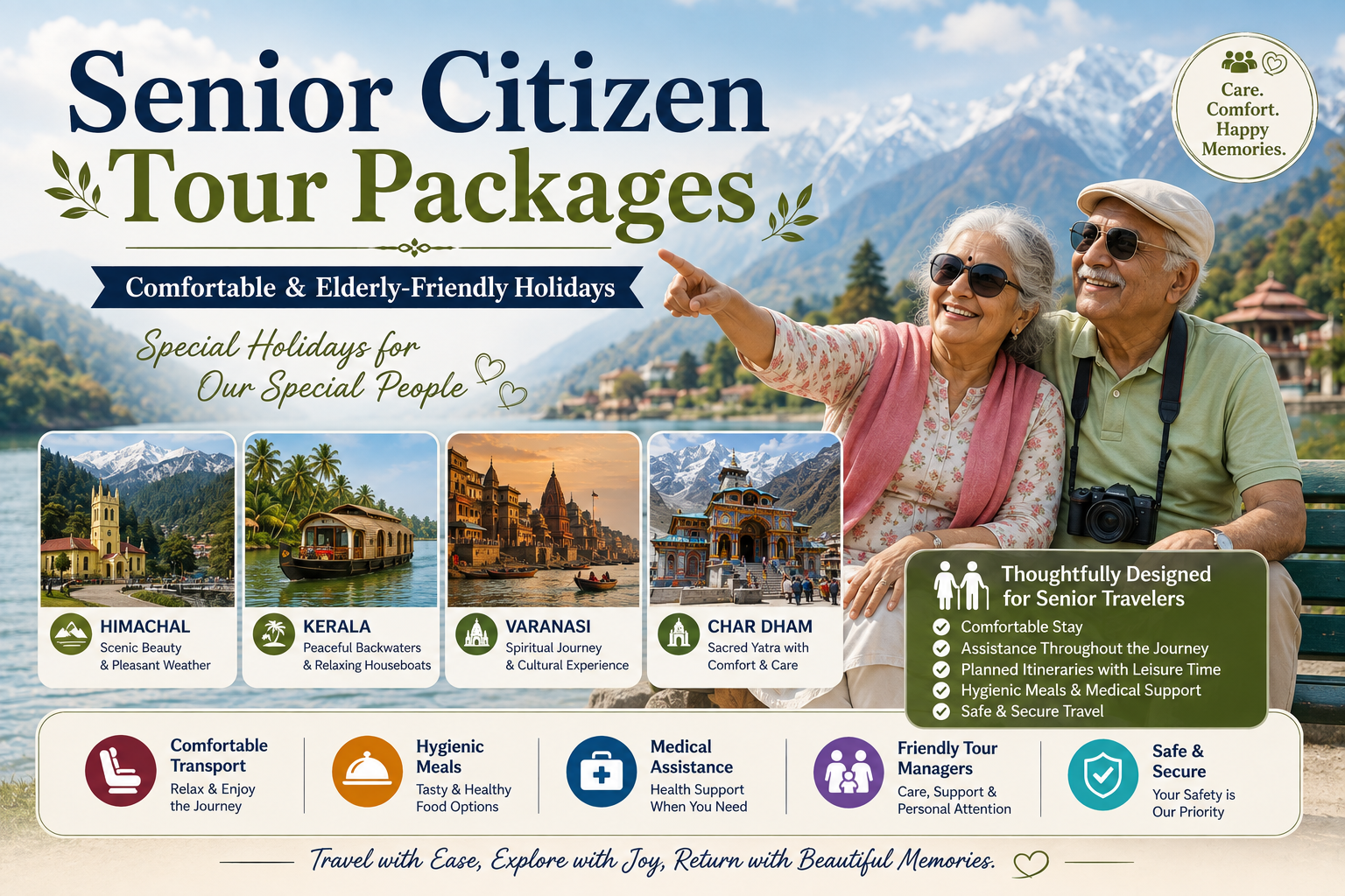 Senior Citizen Tour Packages – Comfortable & Elderly-Friendly Holidays